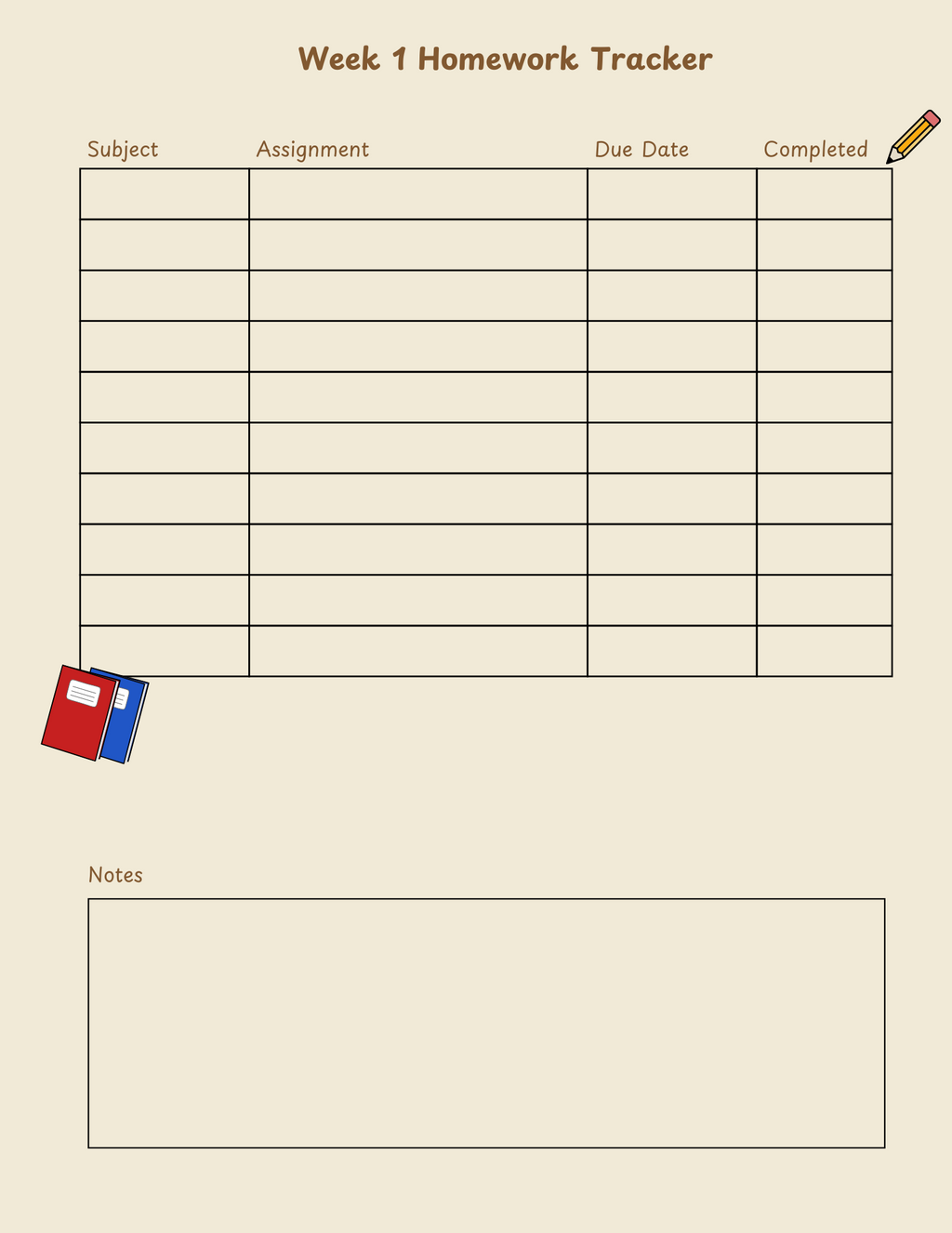 Student Planner PDF | Aesthetic Homework Tracker, Study Schedule & Project Planner for Teens or College