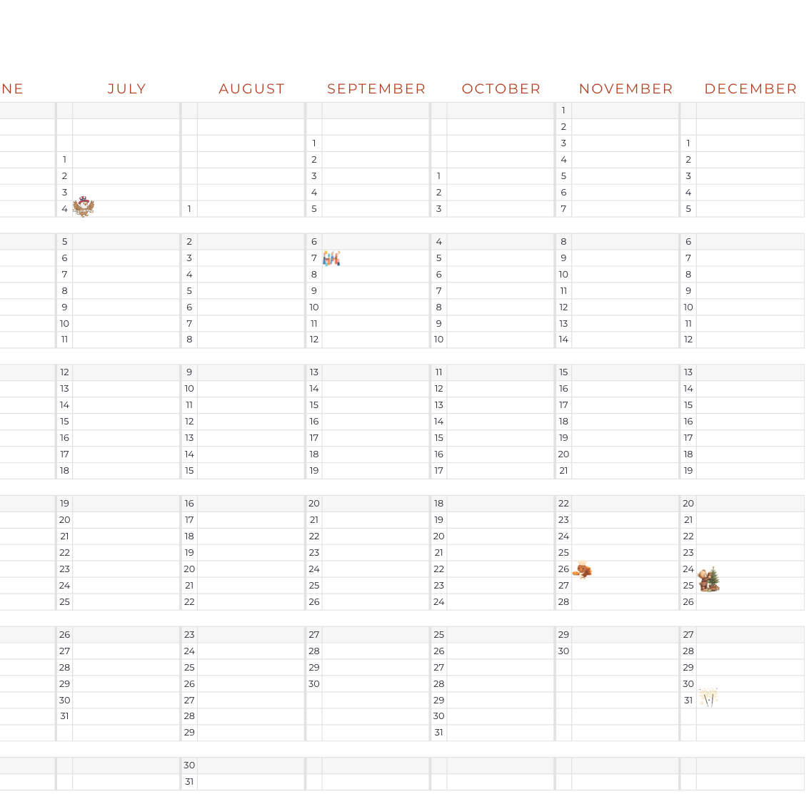 2026 at a Glance: Your entire year, organized on a single page.