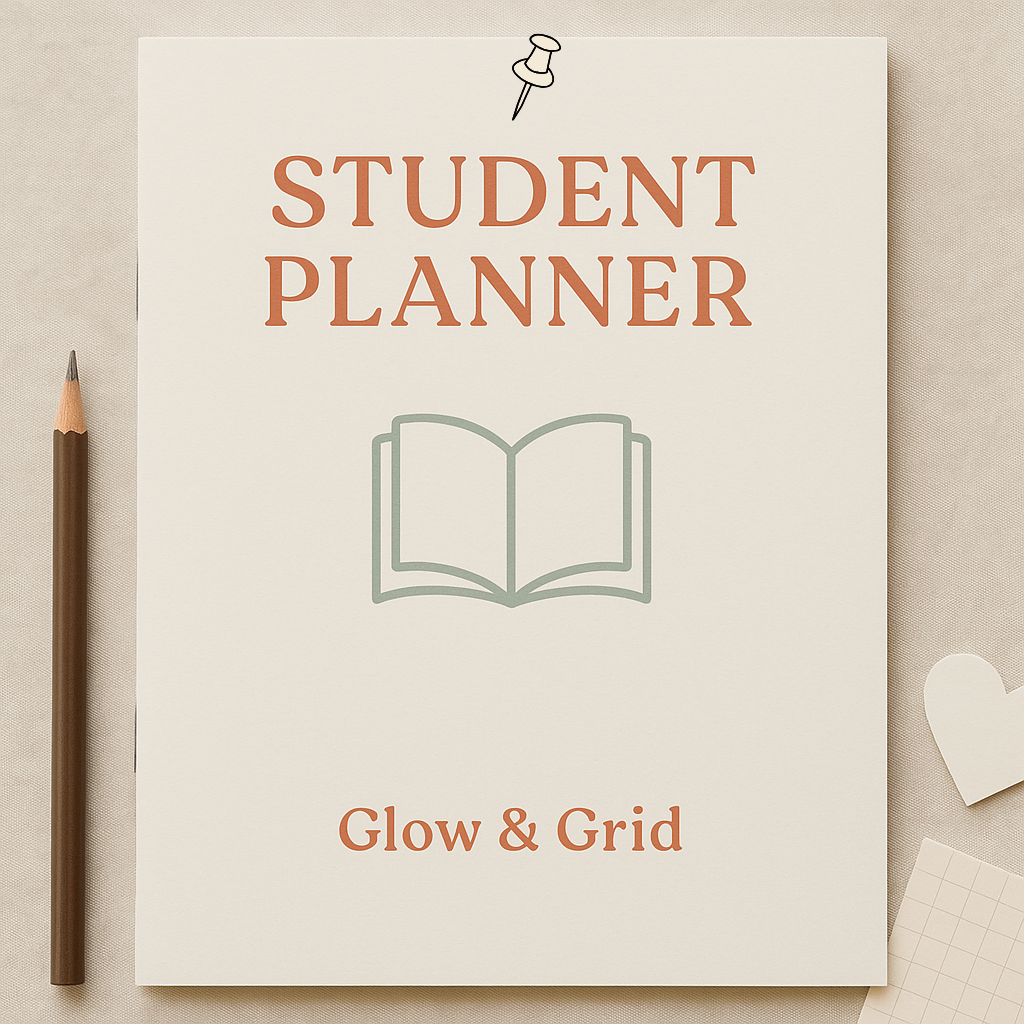 Student Planner PDF | Aesthetic Homework Tracker, Study Schedule & Project Planner for Teens or College